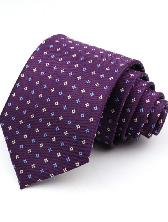Мужской галстук фиолетовый с узором