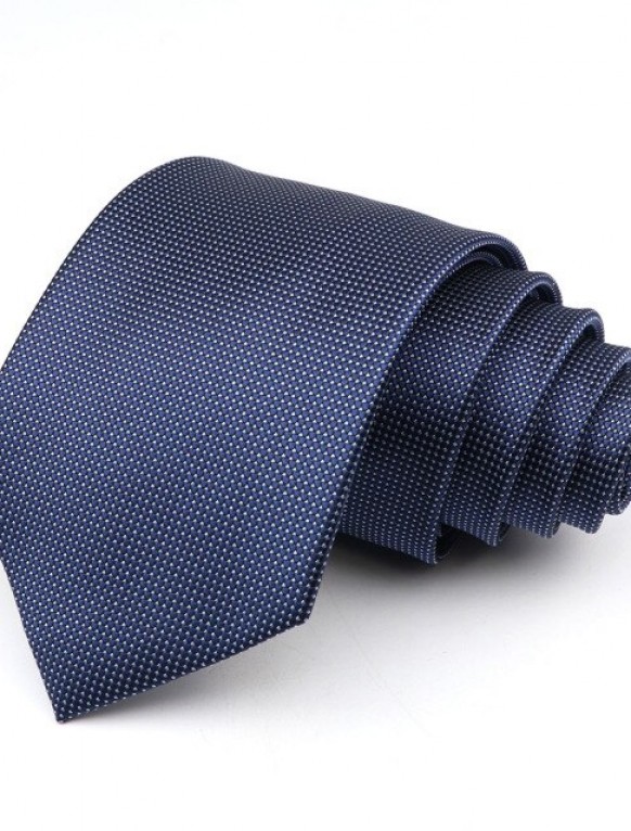 Мужской галстук синий с белым узором